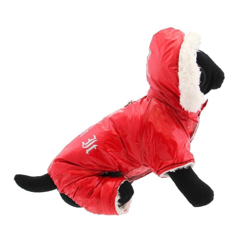 NEW DOGGIE DESIGN ruffin it snowsuit in red